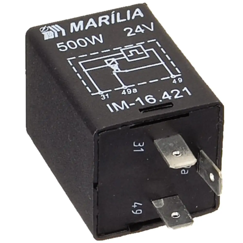 Relê do Pisca 24V 500W 3 Terminais com Suporte - MARILIA IM16421