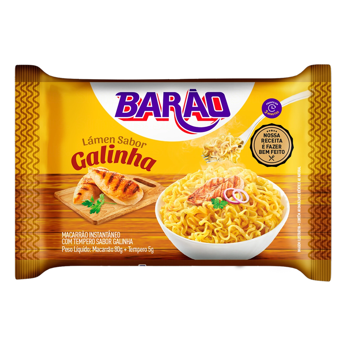 Macarrão Instantâneo Lámen Galinha Barão Pacote 85g