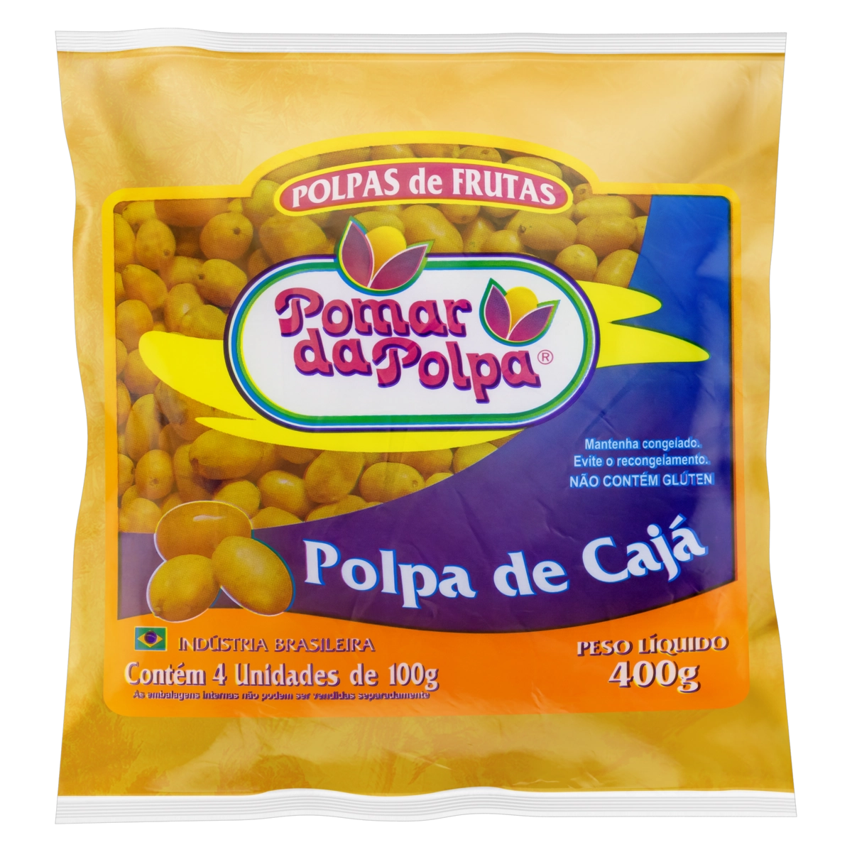 Polpa De Fruta Cajá Pomar Da Polpa Pacote 400g 4 Unidades