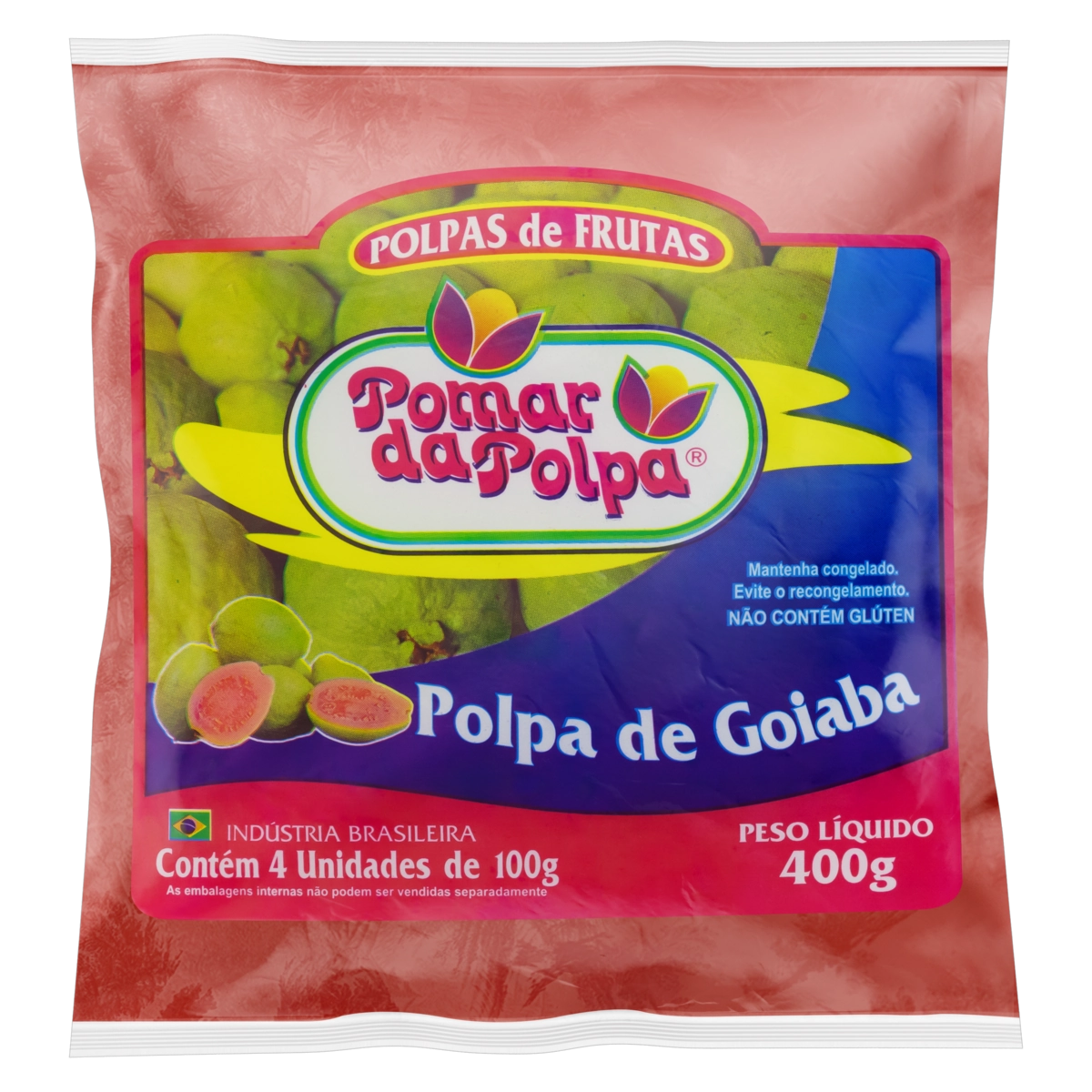 Polpa De Fruta Goiaba Pomar Da Polpa Pacote 400g 4 Unidades