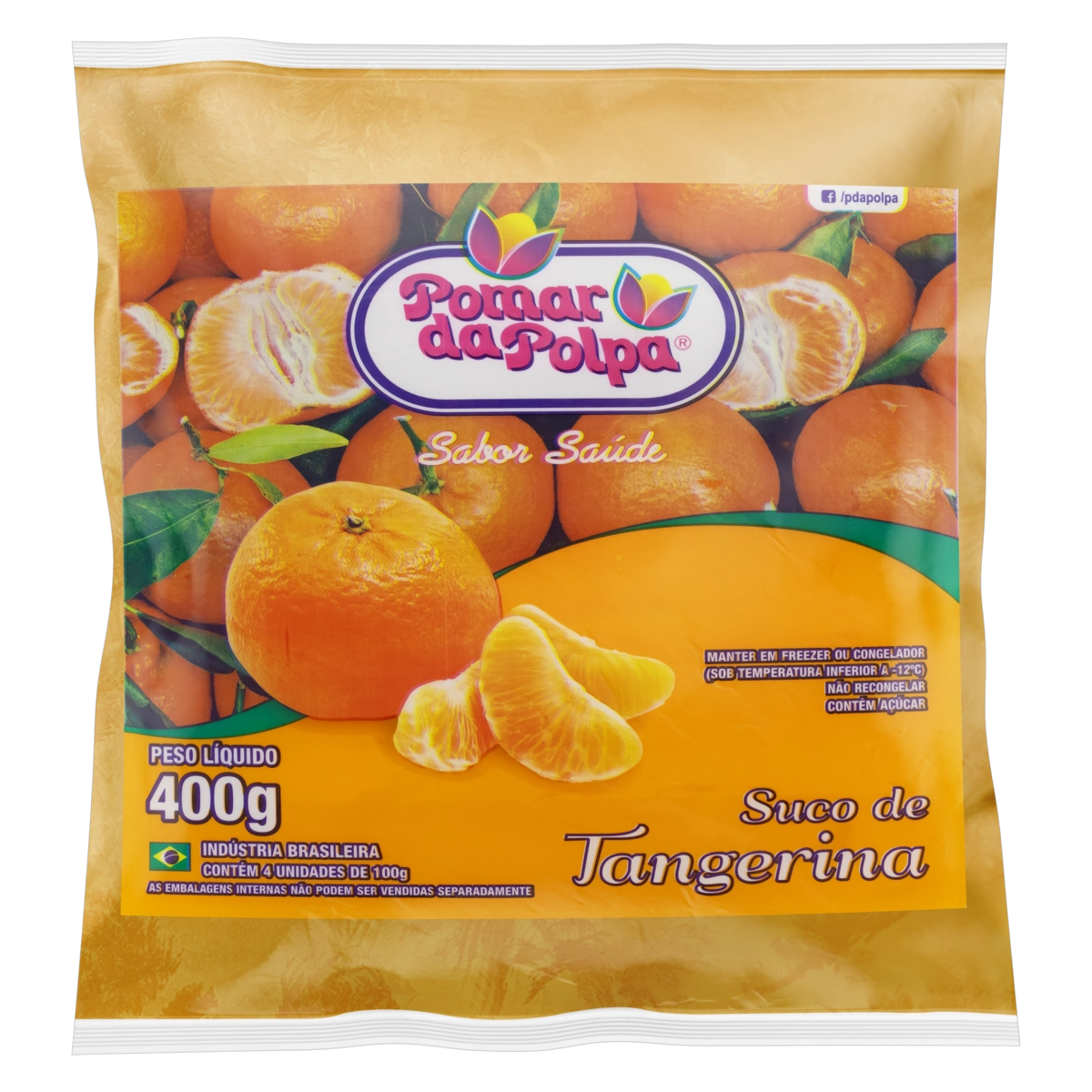 Polpa De Fruta Tangerina Pomar Da Polpa Pacote 400g 4 Unidades