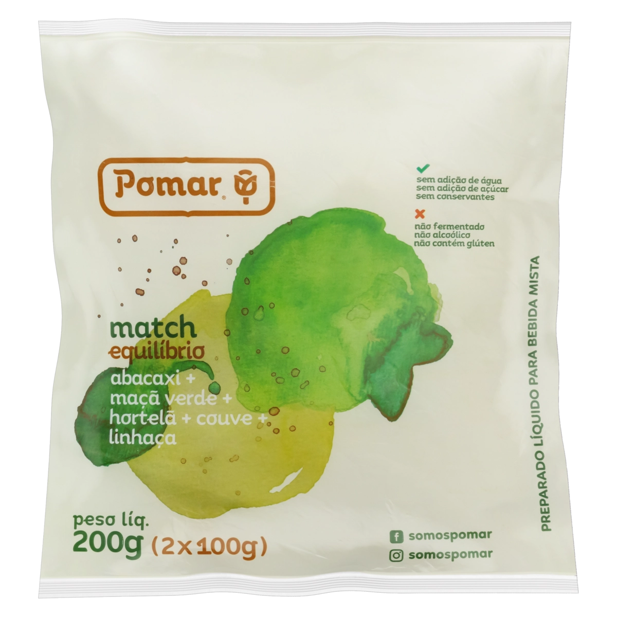 Polpa De Fruta Match Equilíbrio Pomar Pacote 200g 2 Unidades