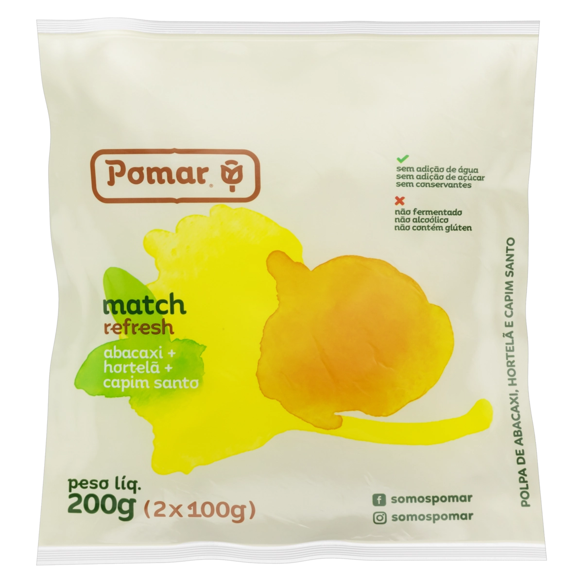 Polpa De Fruta Match Refresh Pomar Pacote 200g 2 Unidades