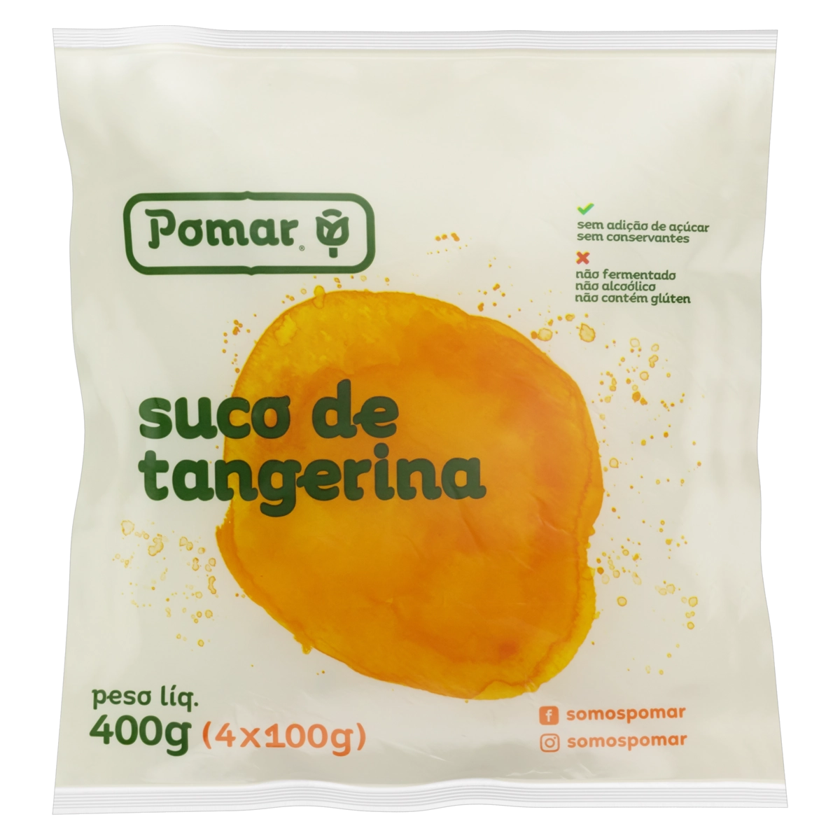 Polpa De Fruta Tangerina Pomar Pacote 400g 4 Unidades