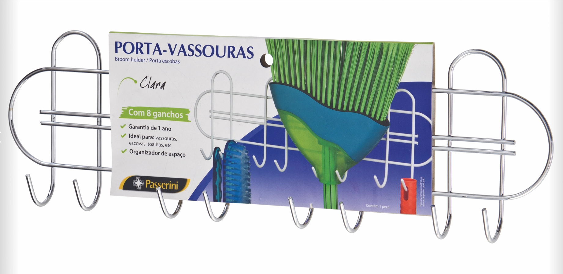 Suporte Organizador Cromado P Vassouras 215 0 Passerini