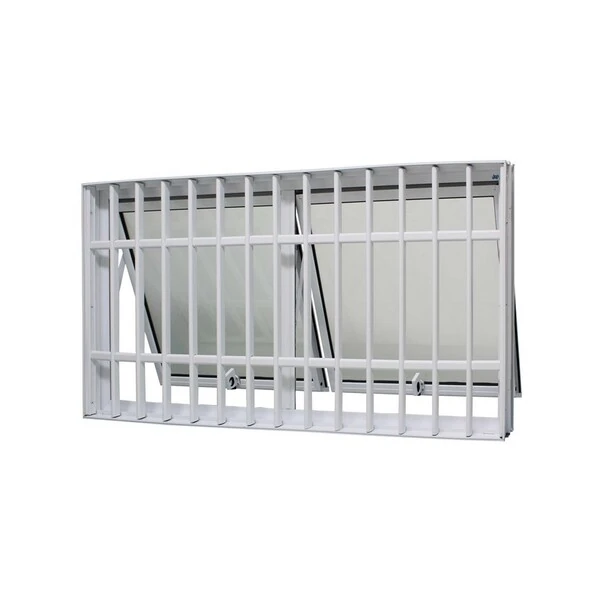 Janela Maxim-ar Alumínio Branco 60x100x9,5cm Com Grade Jap Perfecta Max