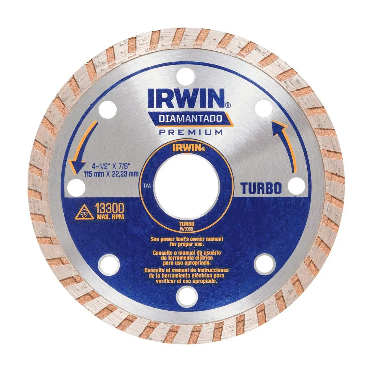 Disco Diamantado Turbo Premium De 115mm X 22.22mm Irwin - Iw8950