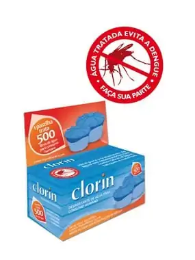 Clorin 500 - Linha de tratamento de agua para 500 litros - Contém 25 pastilhas