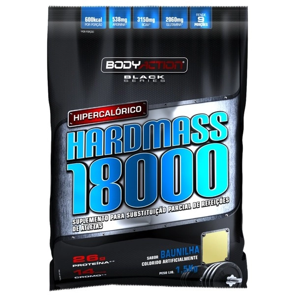 Esportivo Body Action Hard Mass 18000 Pacote Pó 1500 Gramas
