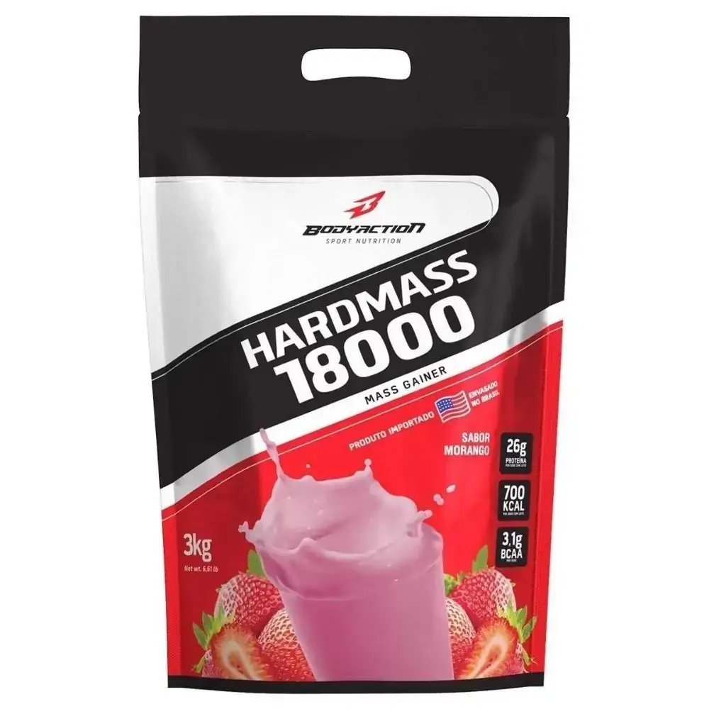 Hardmass 18000 Hipercalórico Body Action 3kg Morango