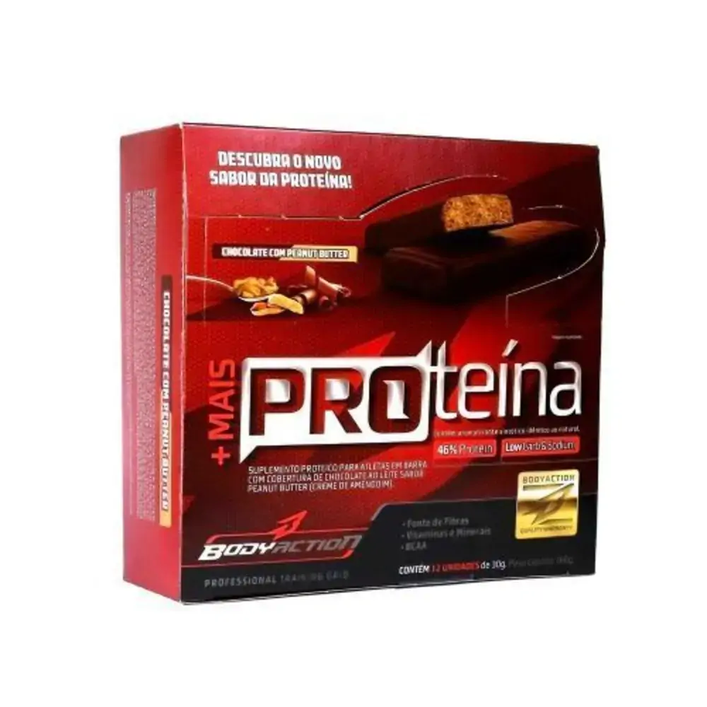 Caixa Barra Proteina Chocolate C/avela 12unidades De 30g Cada Bodyaction