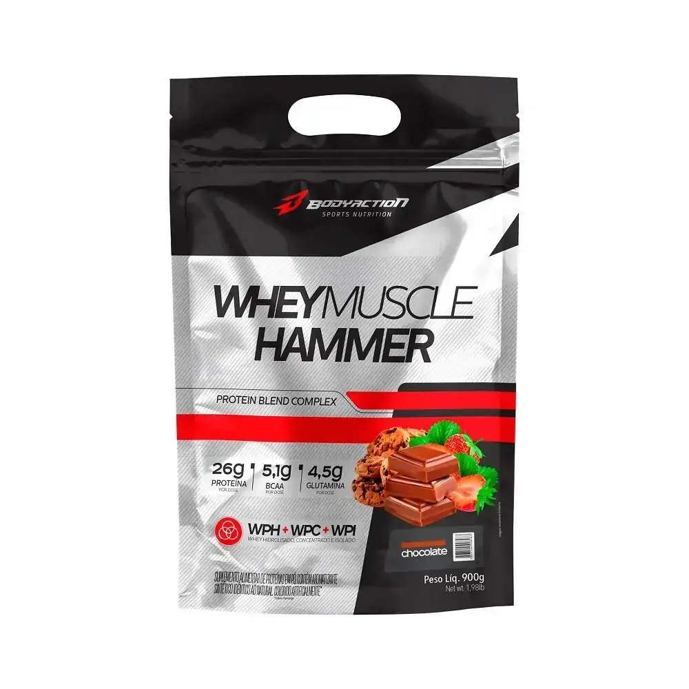 Whey Muscle Hammer 900g Refil Chocolate Bodyaction