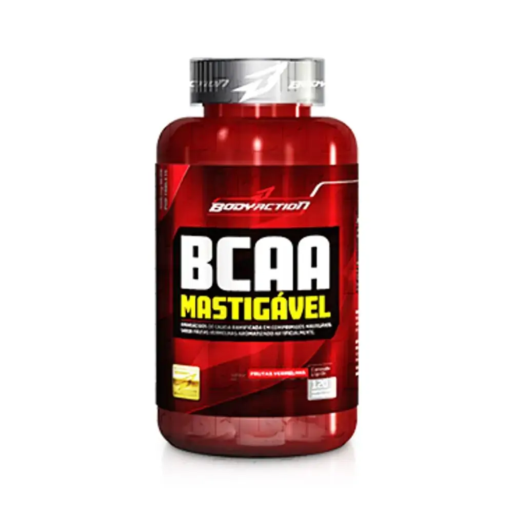 Bcaa 2g Mastigavel 120 Comp Frutas Vermelhas Body Action