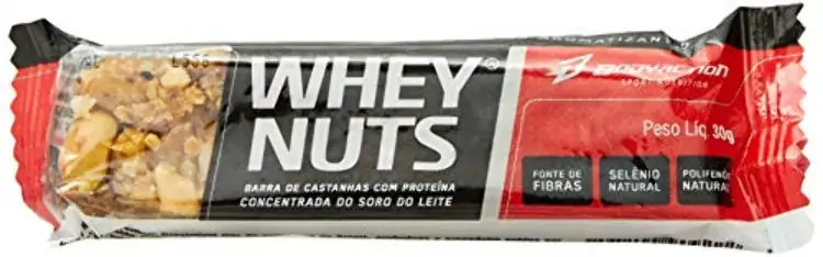 Caixa Barra Proteina Whey Nuts 12 Unidades De 30g Cada Bodyaction
