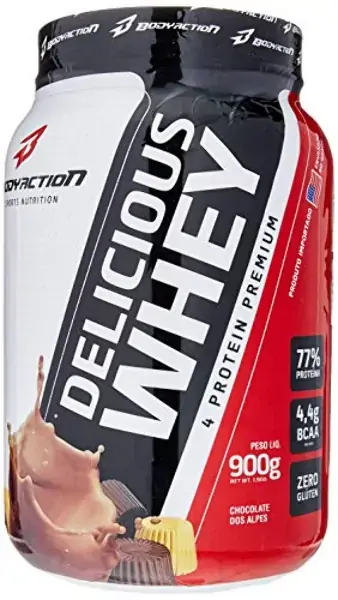 Delicious Whey Chocolate Dos Alpes 900g Bodyaction