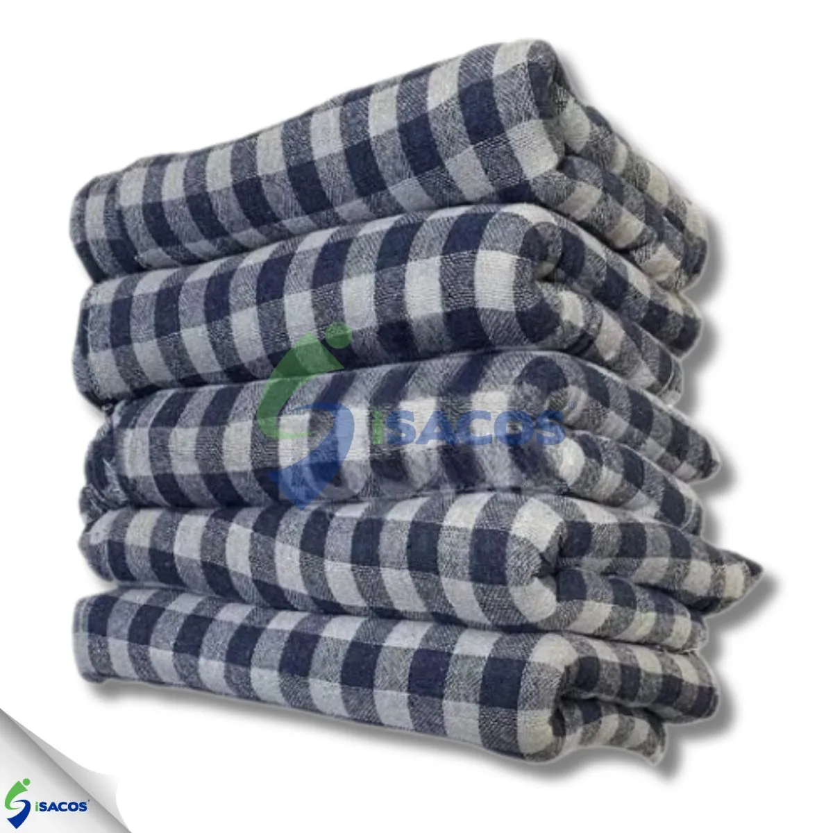 Kit c/ 50 Saco Algodão Xadrez Max 40x65 Pano De Chão Encorpado Grosso Jeans Duplo Limpeza