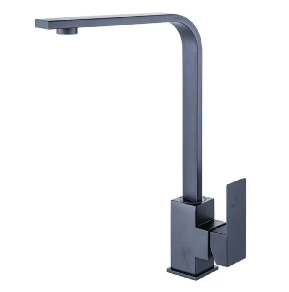 Torneira Monocomando Cozinha Alta Black F1028b Quadrada Pret