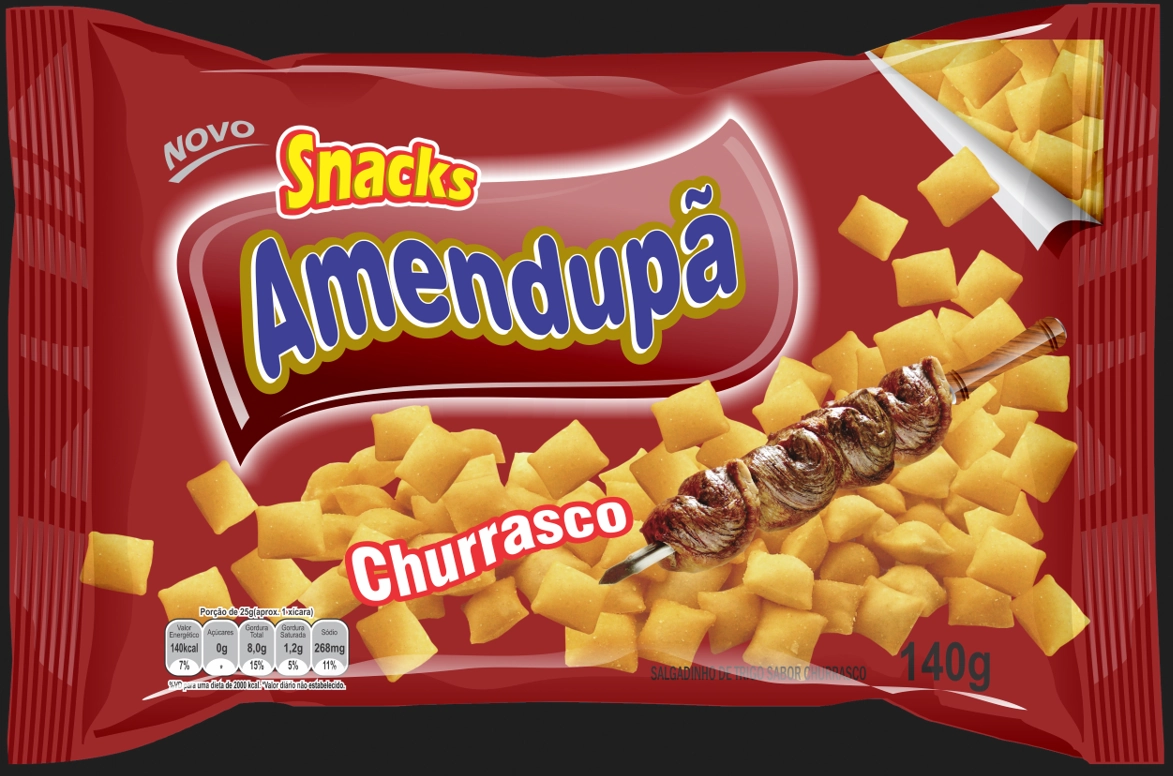 Snack Salg Trigo 140g Churrasco Amendupa