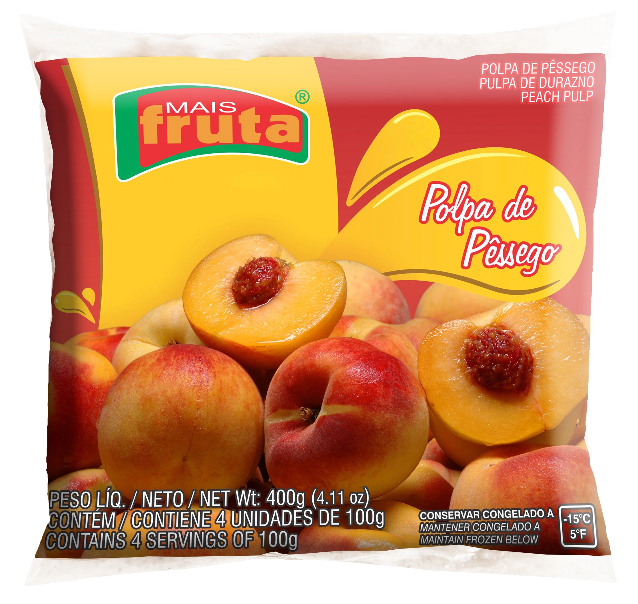 Polpa Mais Fruta 100g Pessego