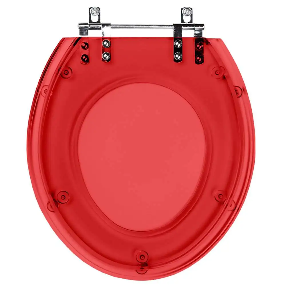Assento Sanitario Poliester Convencional Oval Vermelho Translucido