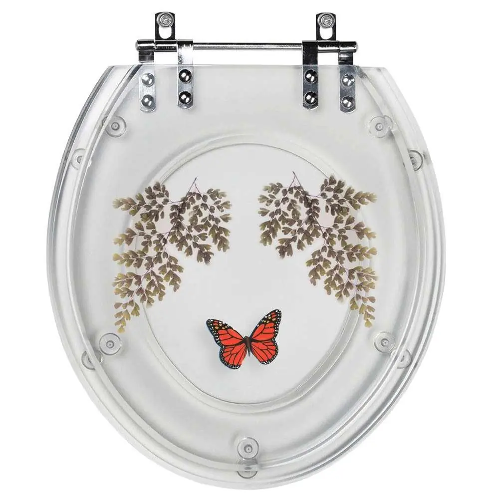 Assento Sanitário Oval Avenca Com Borboleta Poliester