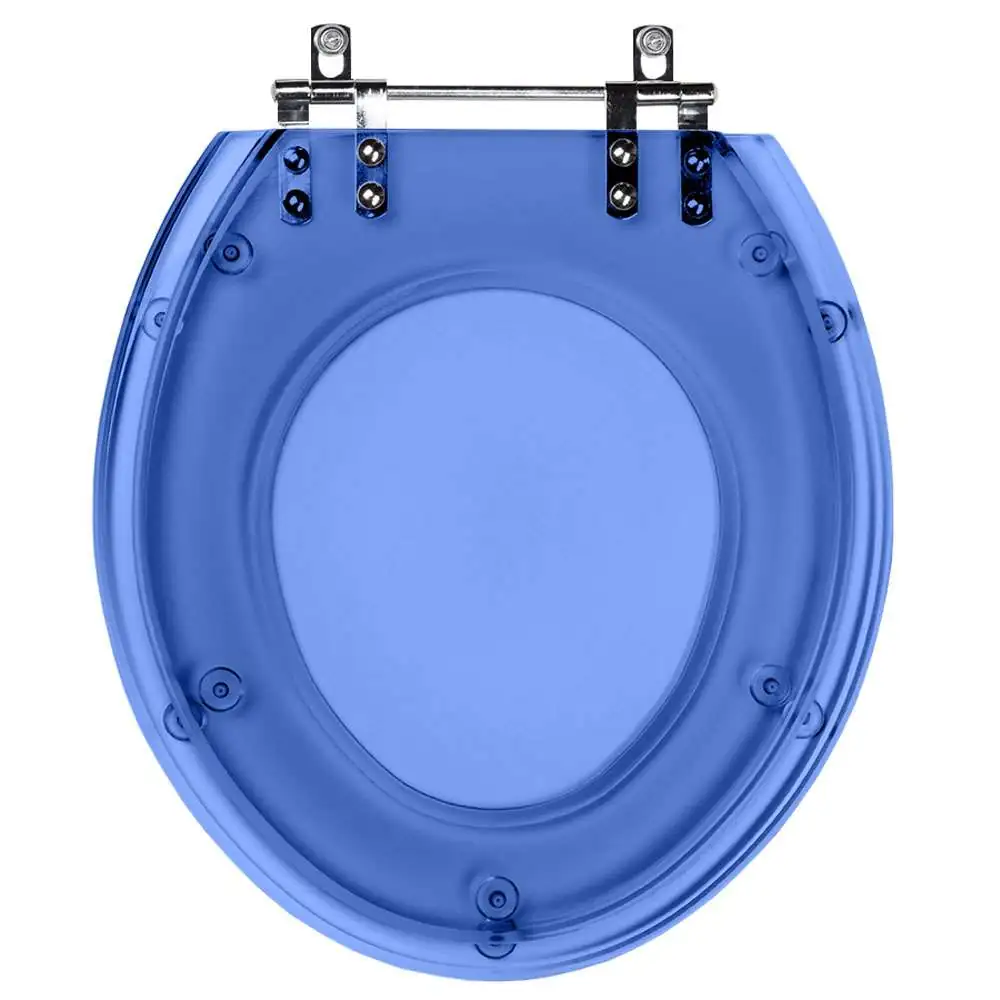 Assento Sanitario Poliester Convencional Oval Azul Translucido