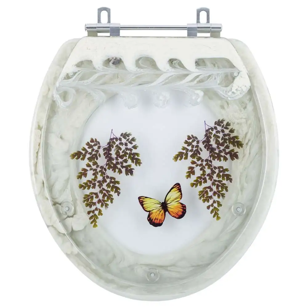 Assento Sanitario Poliester Decorado Borboleta Sabara Icasa