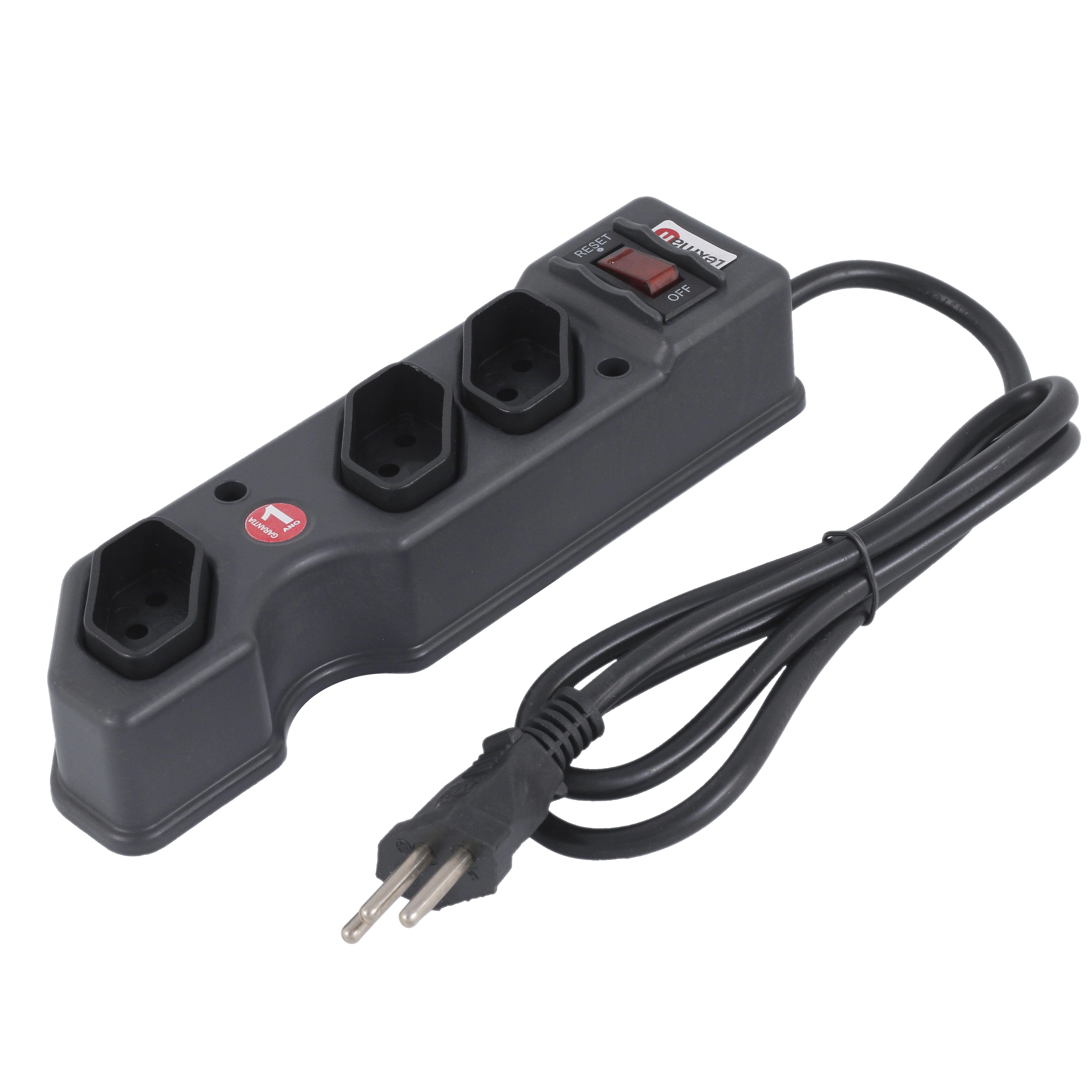 Protetor Elétrico 0,85cm 3 Tomadas 10A Preto Lexman