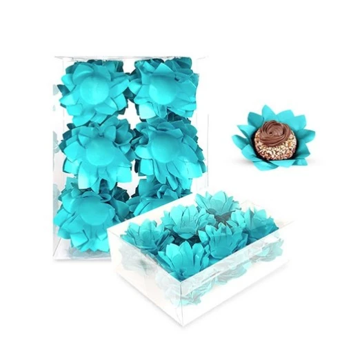 Forma P/doces Veneza Azul Turquesa C/40un