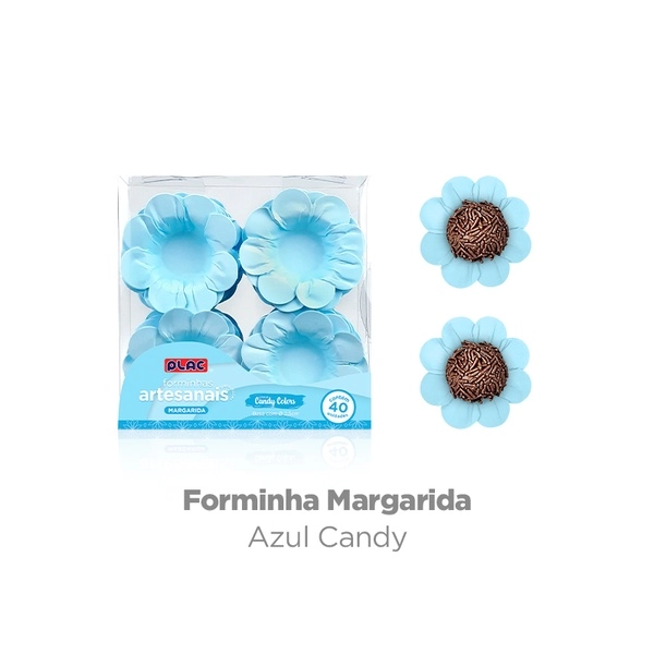 Forma Plac Doce Mini Margarida Candy Azul 40un