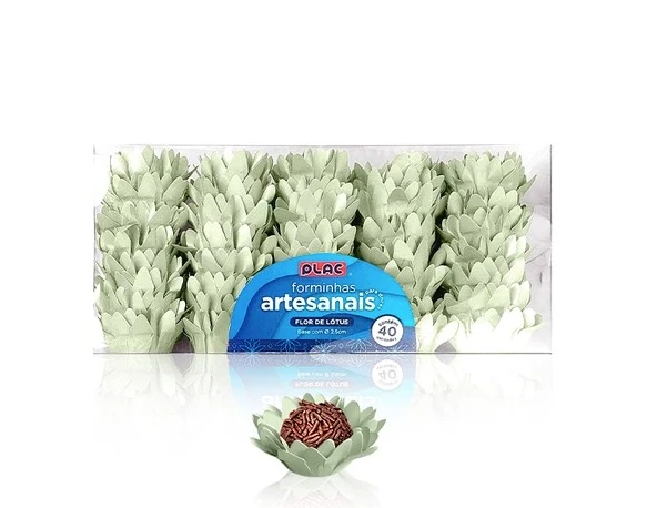 Forminha P/doce Flor De Lotus Capim Cidreira C/40un Plac