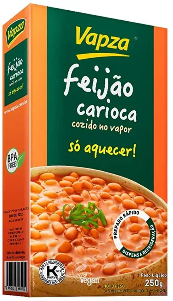 Feijão Carioca Pronto Vapza Caixa 280g
