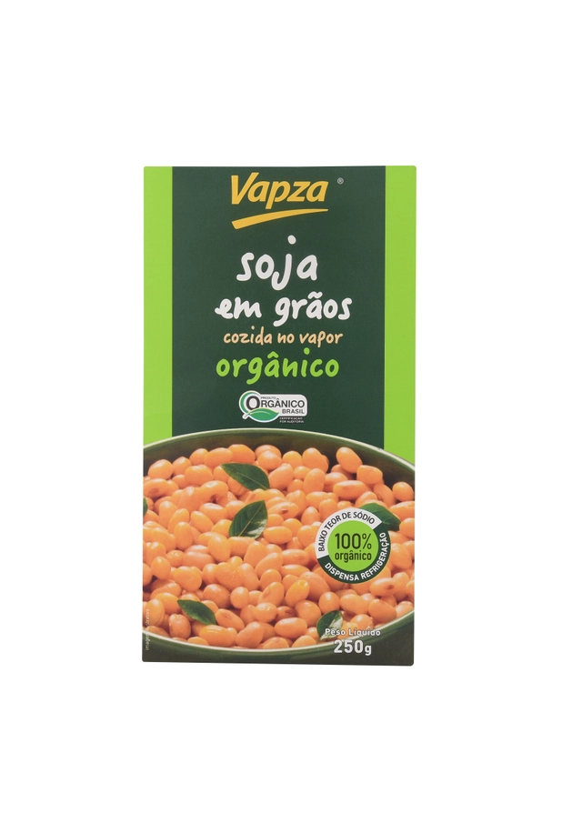 Soja Em Grãos Cozida No Vapor Orgânica Vapza Caixa 250g