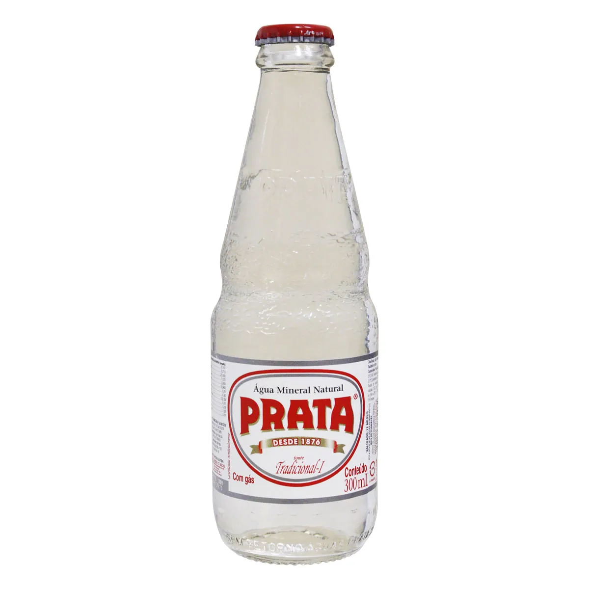 Água Mineral Natural com Gás Prata Garrafa 300 ml