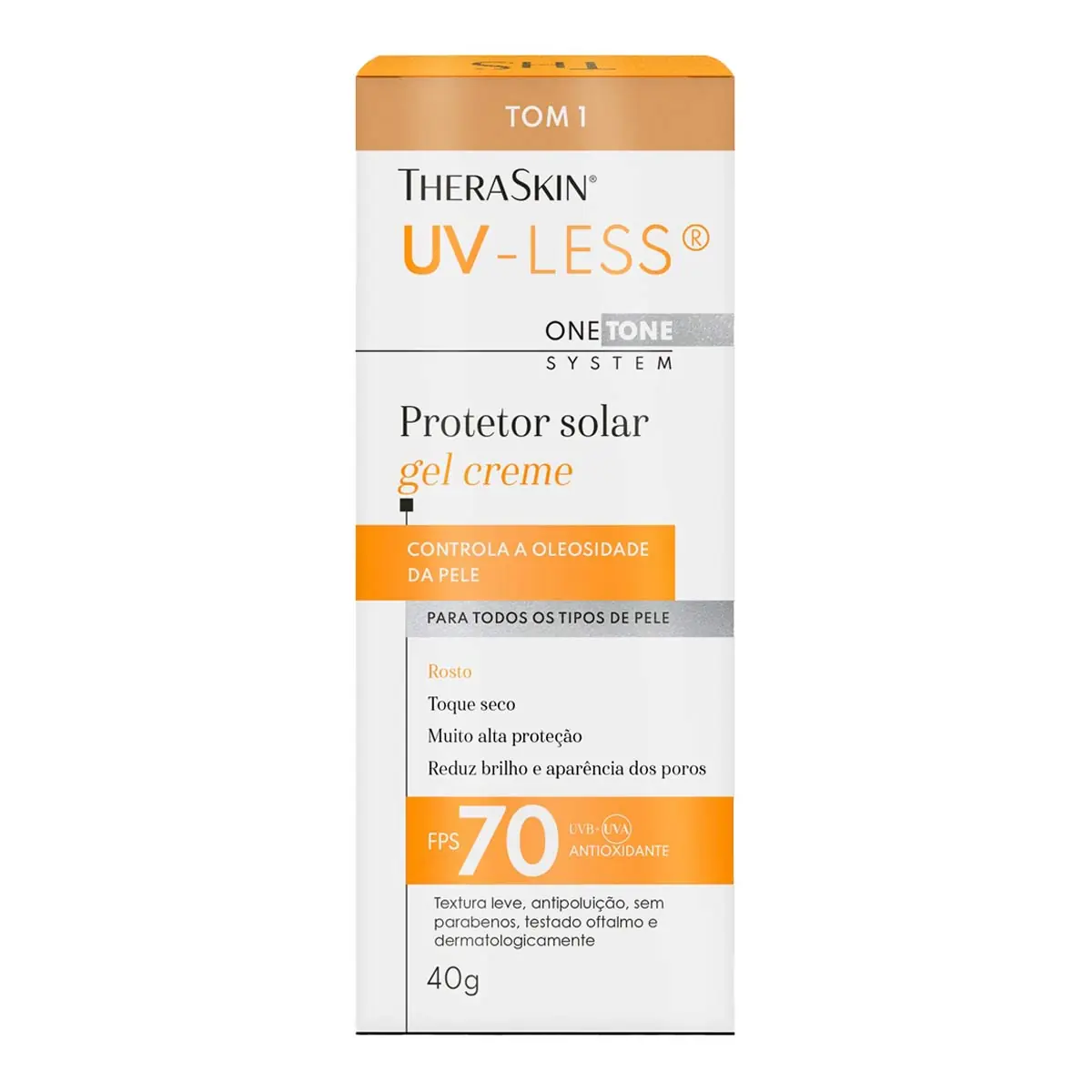 Protetor Solar Facial Theraskin Uv-Less Fps70 Tom 1 40g