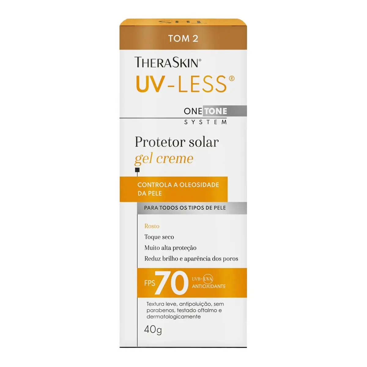 Protetor Solar Facial Theraskin Uv-Less Fps70 Tom 2 40g