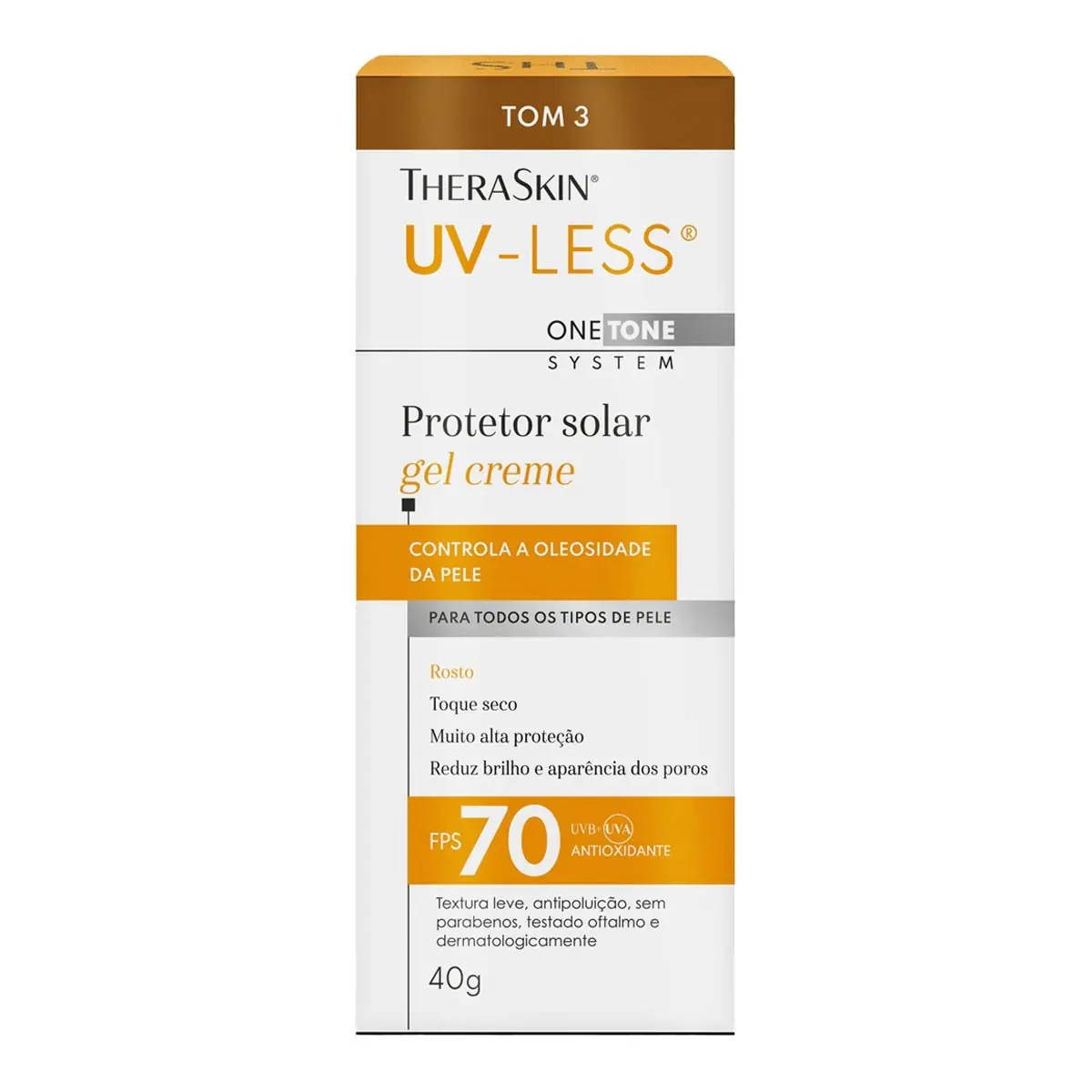 Protetor Solar Facial Theraskin Uv-Less Fps70 Tom 3 40g