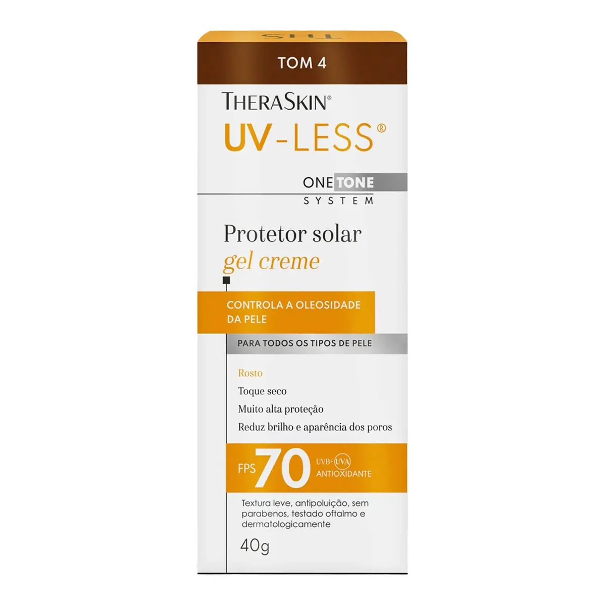 Protetor Solar Facial Theraskin Uv-Less Fps70 Tom 4 40g