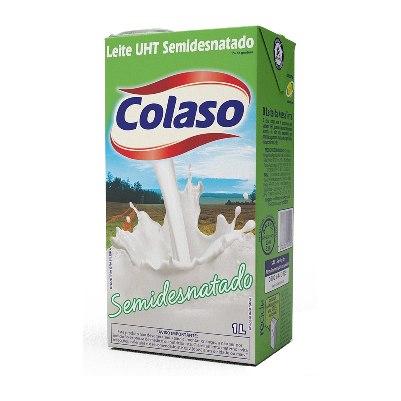 Leite Uht Semidesnatado Colaso Caixa 1l