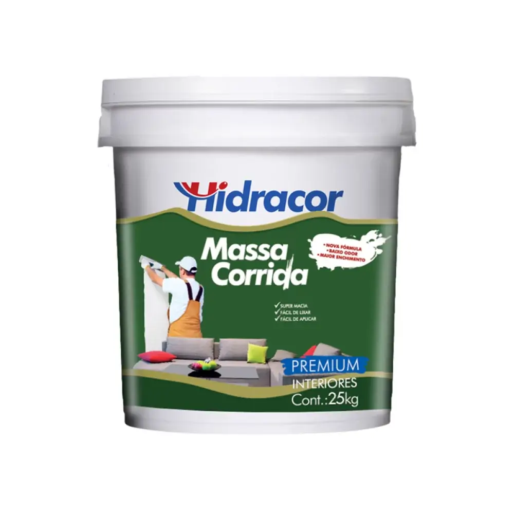 Massa Corrida 25kg Hidracor Branco