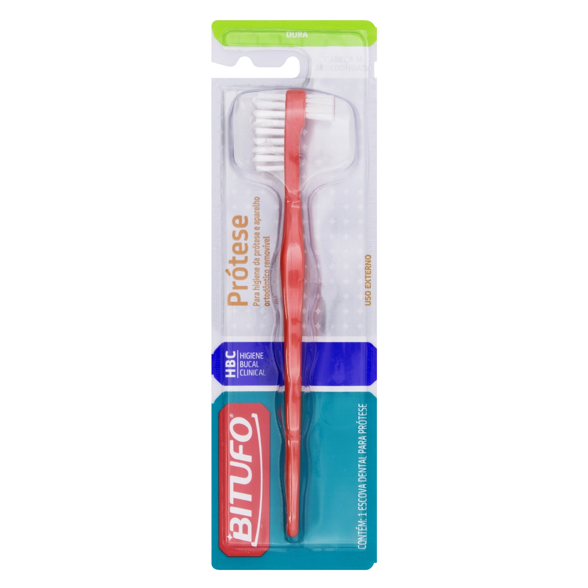 Escova Dental Dura Prótese Bitufo Hbc Cabeça M