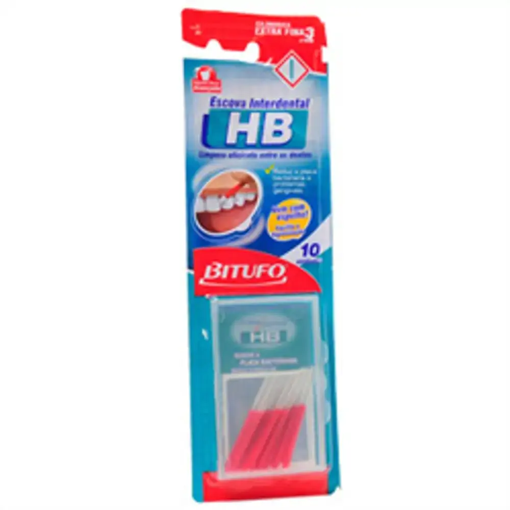 Escova Interdental Cilíndrica Vermelha Bitufo Hba ø 3mm 10 Unidades