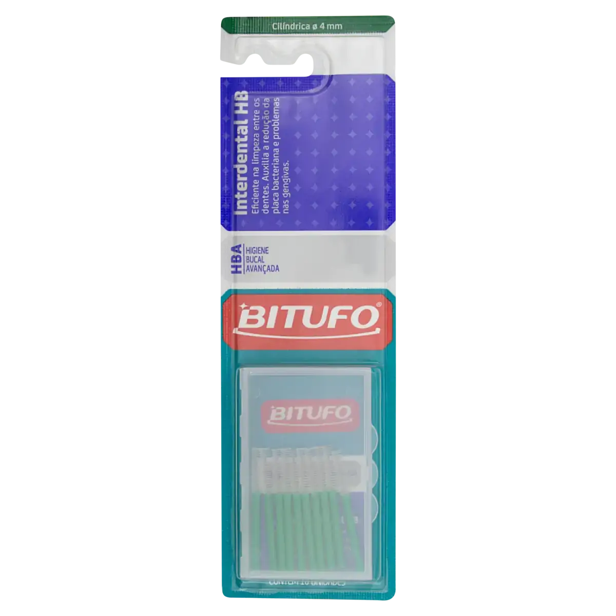 Escova Interdental Cilíndrica Bitufo Hba 10 Unidades