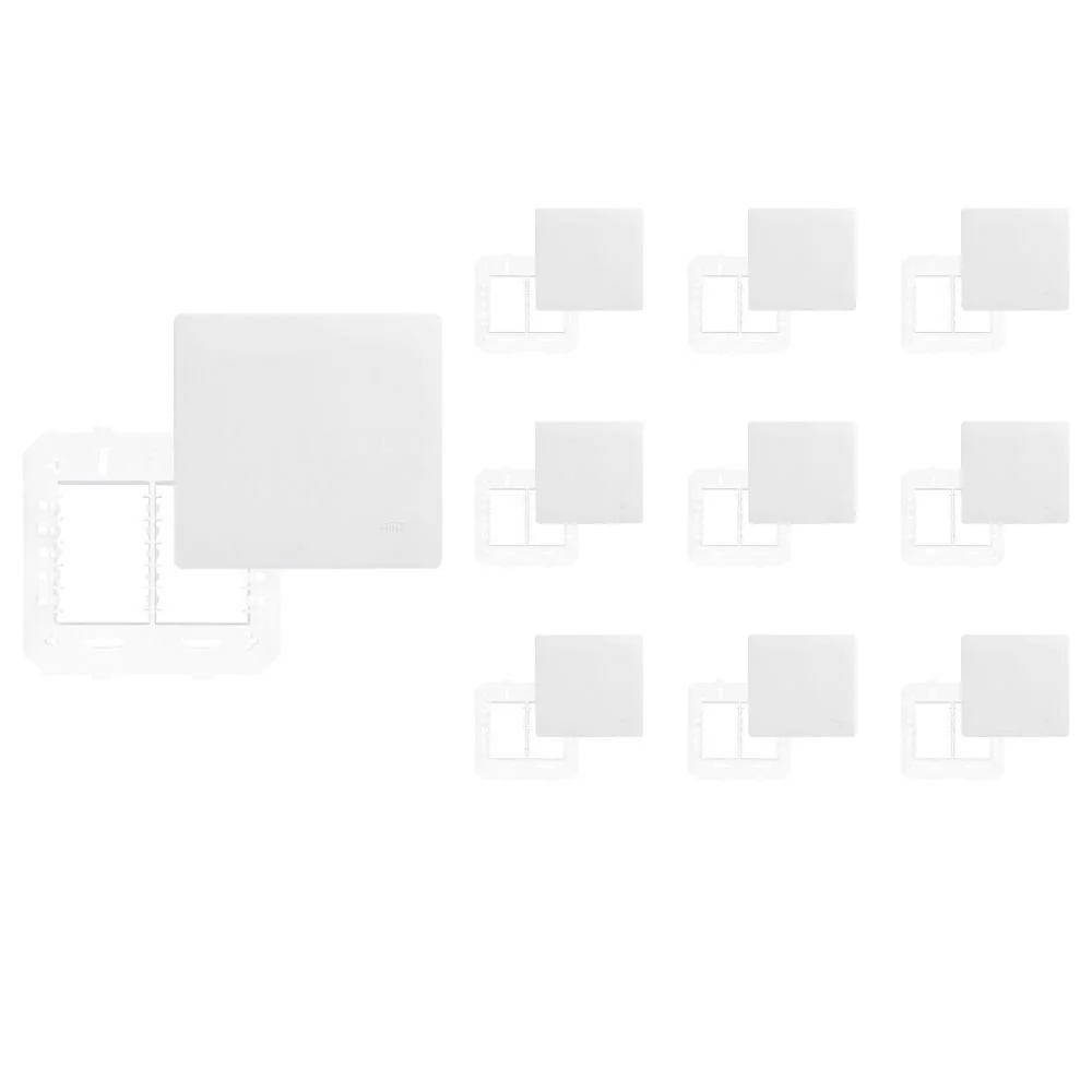 10 Placa Cega Com Suporte Fame Habitat 4x4 Branco