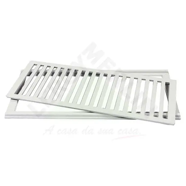 Conjunto Grelha e Porta Grelha Alumínio 20x50cm Cinza LG Mais