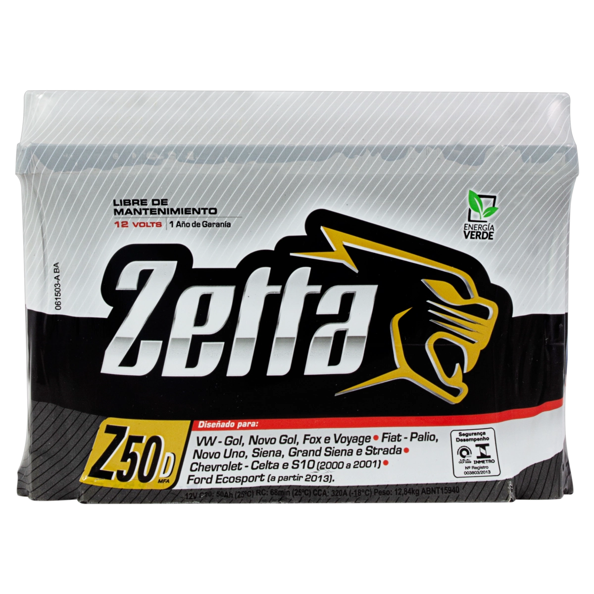 Bateria Automotiva 50ah Z50d Zetta Mfa 12v
