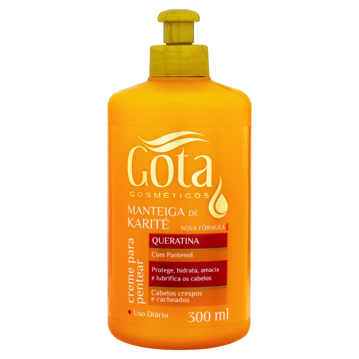 Creme Para Pentear Gota Cosméticos Manteiga De Karité Frasco 300ml