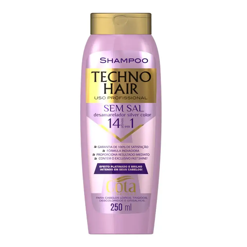 Shampoo Desamarelador Gota Cosméticos Techno Hair Frasco 250ml