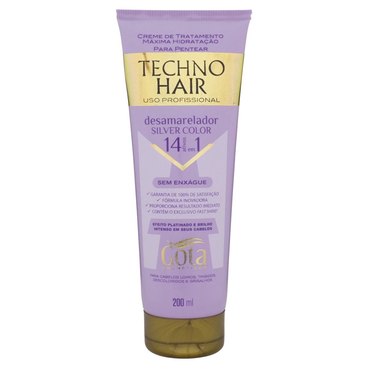 Creme Para Pentear Desamarelador Gota Cosméticos Techno Hair Bisnaga 200ml