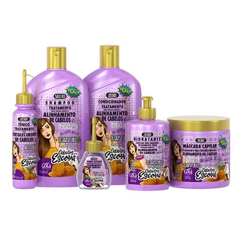Kit Shampoo Condicionador G Dourada C/escova